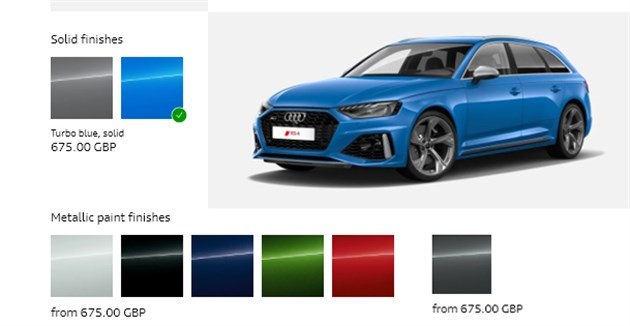 Audi RS4 Configurator