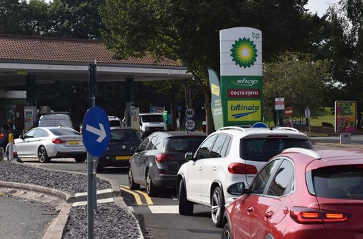 Queue At BP Fuel Station