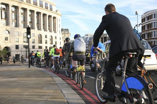 Group Of Cyclists In London