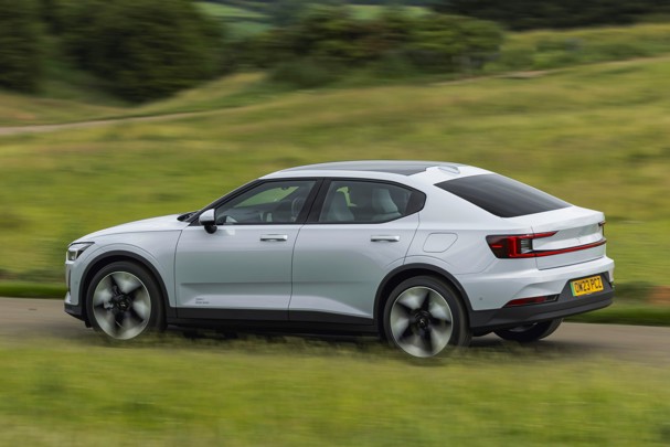 Polestar 2 Review: dynamic rear three-quarter