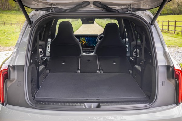 Mercedes Electric GLB Review: boot with second and third row seats folded