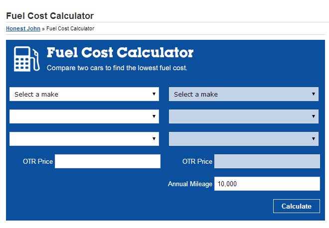 Petrol cost store calculator