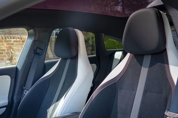 Mercedes Electric CLA Shooting Brake Review: sports front seats