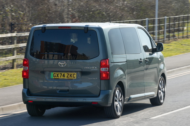Toyota Proace Verso Electric Review: dynamic rear three-quarter