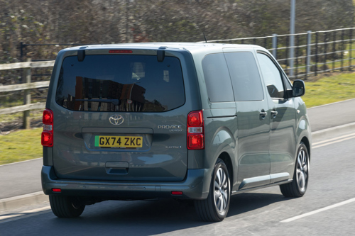 Toyota Proace Verso Electric Review: dynamic rear three-quarter