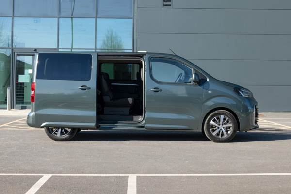 Toyota Proace Verso Electric Review: static side elevation with rear sliding door open