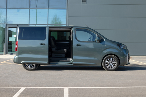 Toyota Proace Verso Electric Review: static side elevation with rear sliding door open