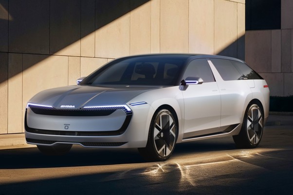 Skoda Vision O concept — static front three-quarter