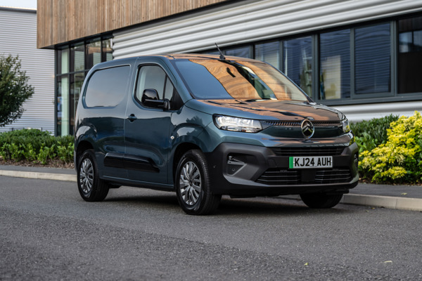 Citroen e-Berlingo van static front three-quarter