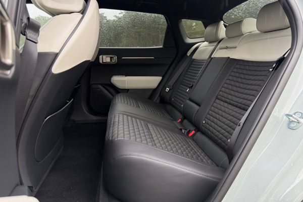 Kia EV4 Fastback Review: rear seat viewed from nearside rear passenger door