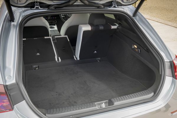 Mercedes Electric CLA Shooting Brake Review: boot with seats partially folded