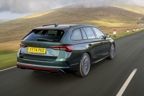 Skoda Octavia vRS Estate Mk4 — dynamic rear three-quarter