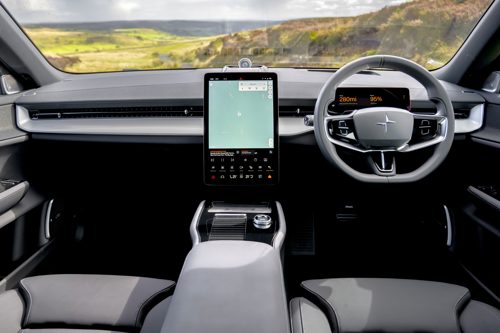 Polestar 3 Review: full-width view of dashboard