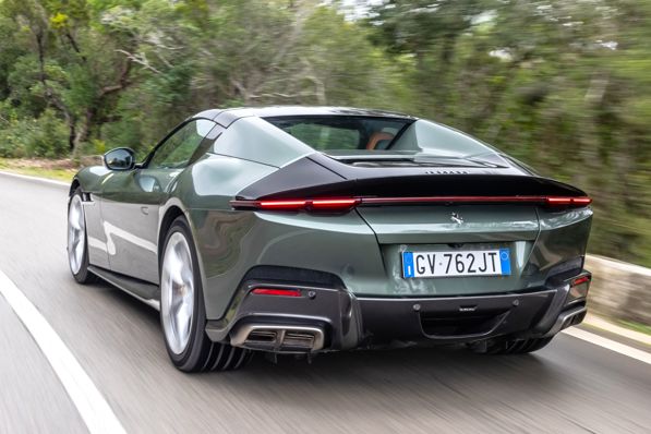 Ferrari 12Cilindri Spider Review: dynamic rear three-quarter