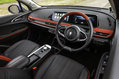 GWM Ora 03 review: dashboard and front seats viewed from the driver's door