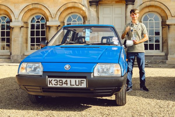 Simon Packowski and his Concours de l'Ordinaire Champion Skoda Favorit at FOTU 2025