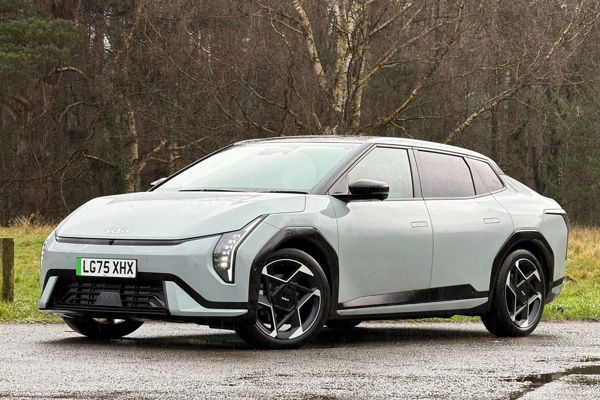 Kia EV4 Fastback Review: static front three-quarter
