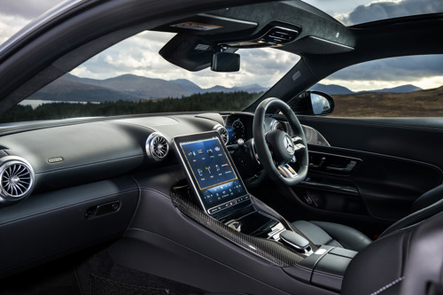 Mercedes-AMG GT review: dashboard viewed from passenger door