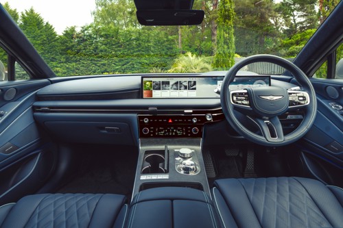 Genesis Electrified G80 Review: full-width dashboard viewed from centre